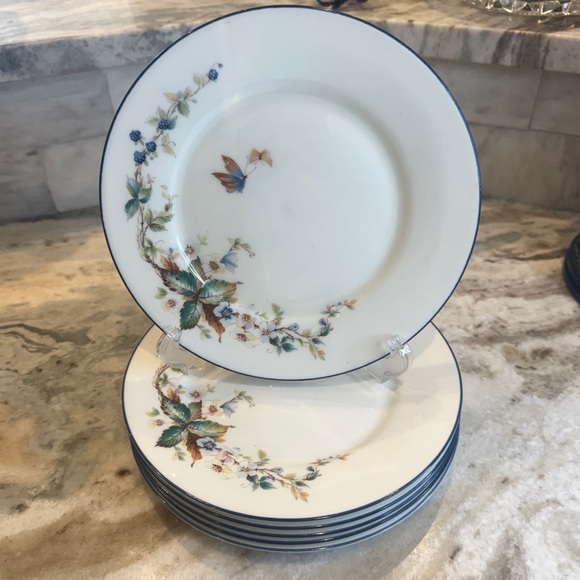 Oxford Brandywine By Lenox Bone China  8 1/8” Salad  Plates Set Of 6 - Picture 1 of 8